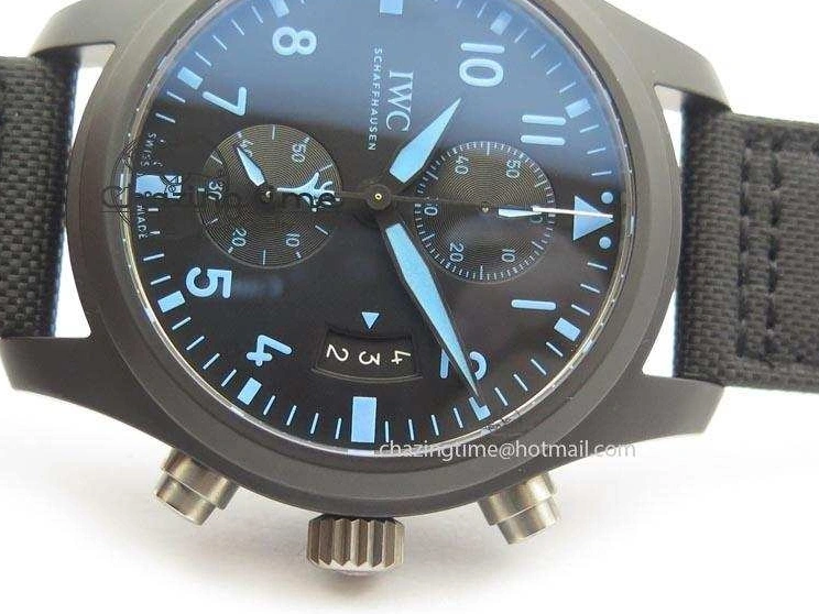 MIROTIME 0812 Pilot Chrono IW388003 Real Ceramic V6F 1:1 Best Edition On Black Nylon Strap A StreetReady 7284